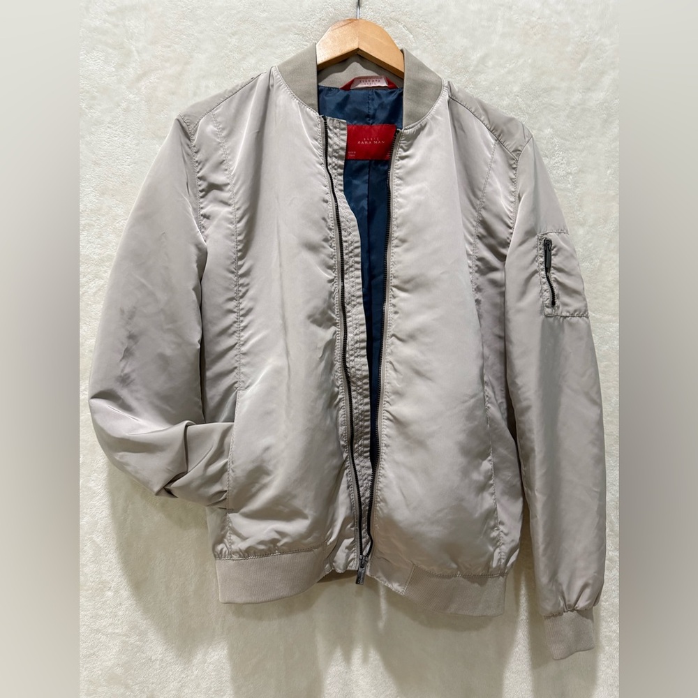 Men's Light Gray Bomber Jacket